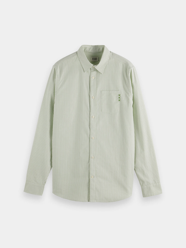 Scotch & Soda Striped Oxford Shirt in Pistachio Stripe | Buster McGee