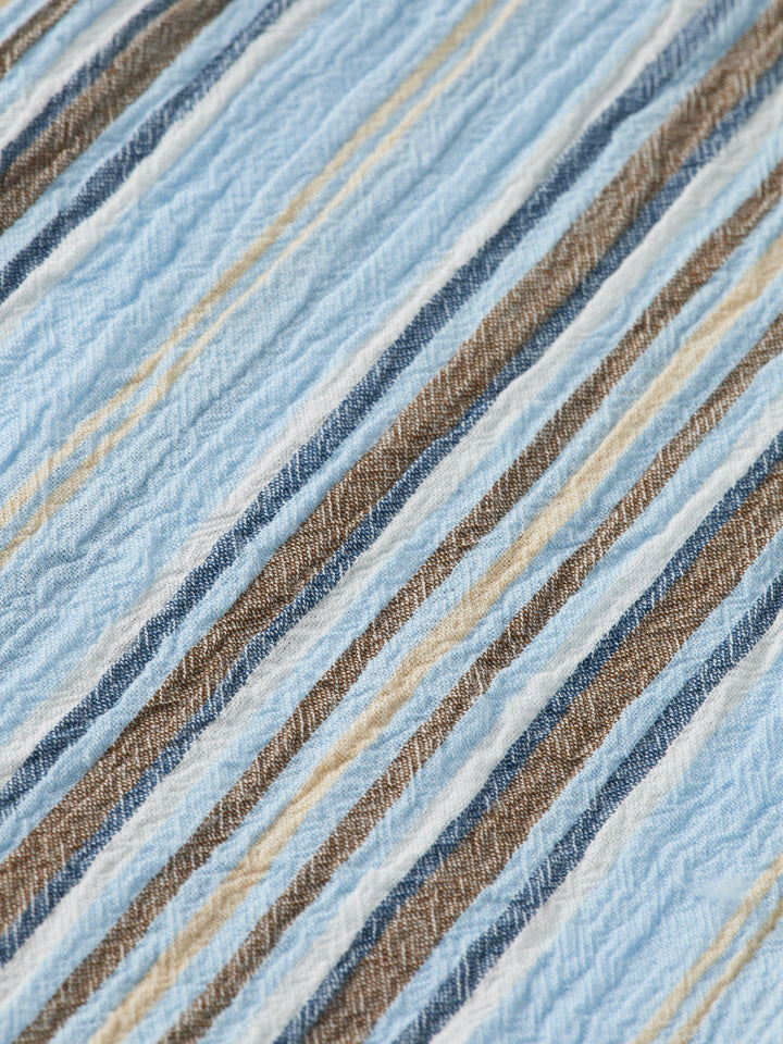 Scotch & Soda Crinkled Shirt in Soft Camel Stripe | Buster McGee