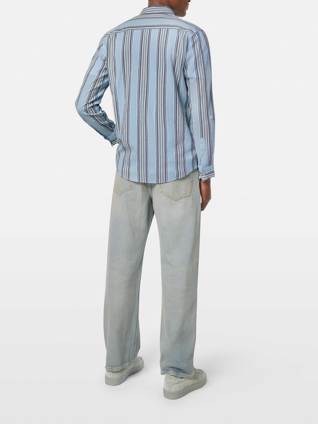 Scotch & Soda Crinkled Shirt in Soft Camel Stripe | Buster McGee