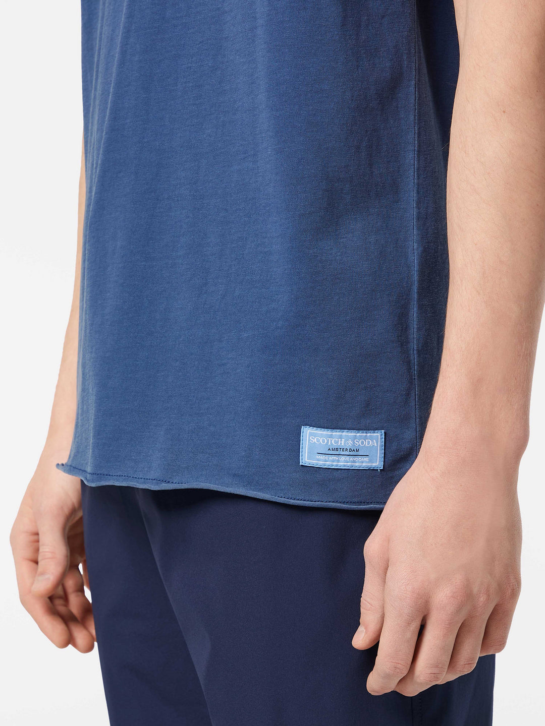 Scotch & Soda Raw Edge Crewneck Tee in Atlantic Blue | Buster McGee