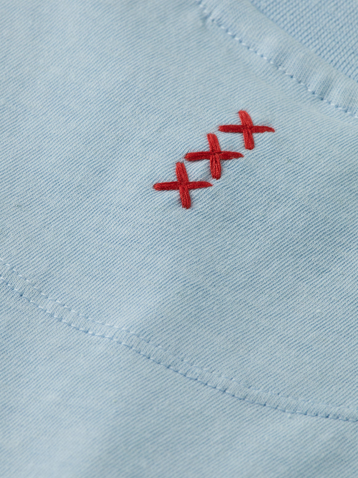 Scotch & Soda 3 Crosses Cotton-Linen Blend Tee in Shirting Blue | Buster McGee