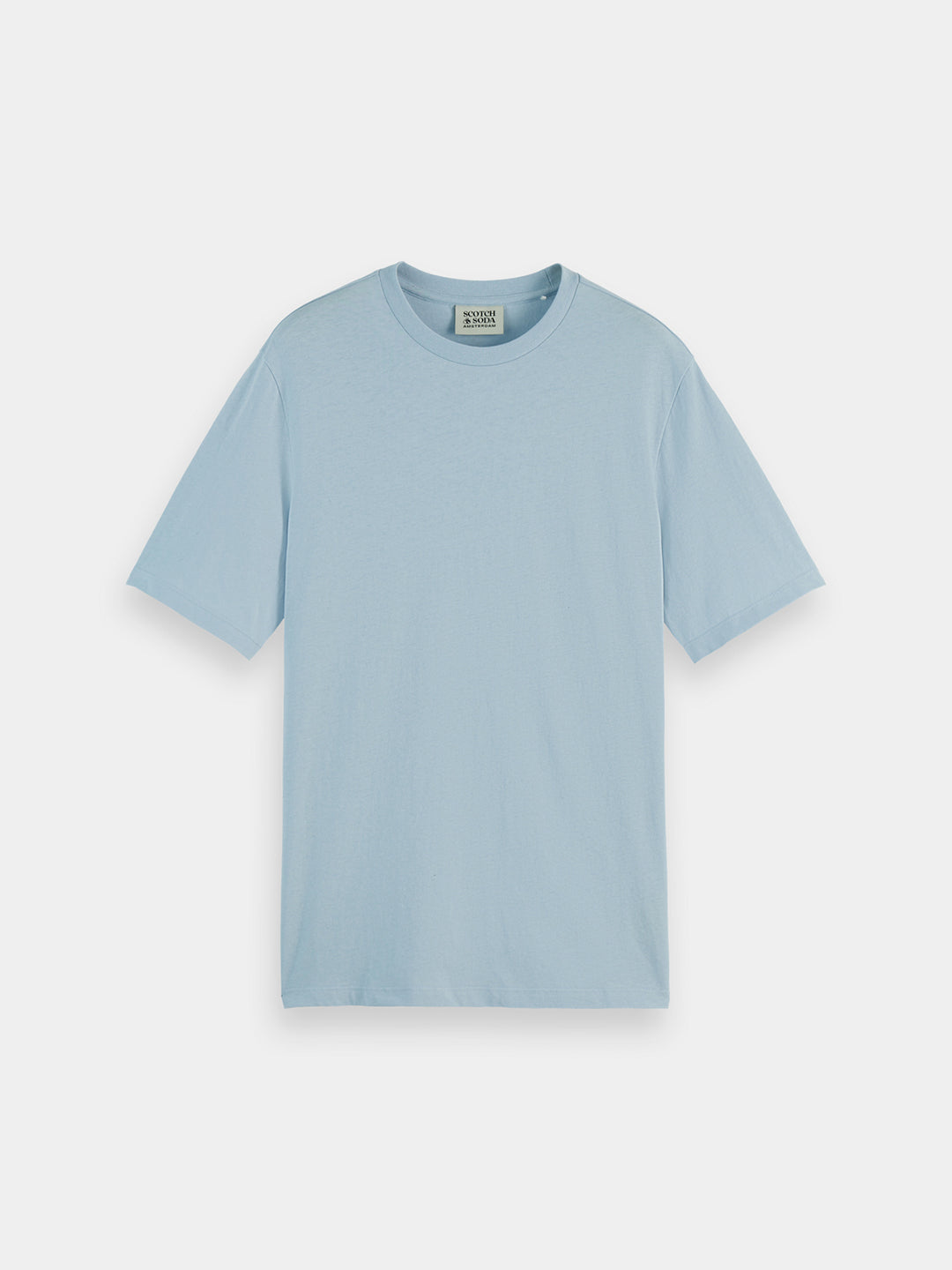 Scotch & Soda 3 Crosses Cotton-Linen Blend Tee in Shirting Blue | Buster McGee
