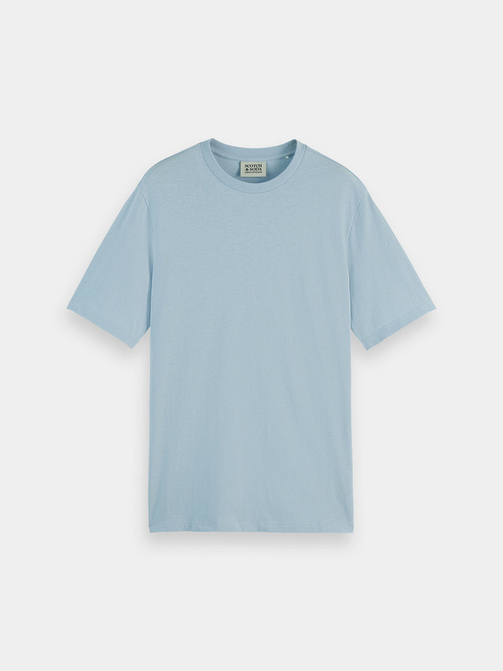Scotch & Soda 3 Crosses Cotton-Linen Blend Tee in Shirting Blue | Buster McGee