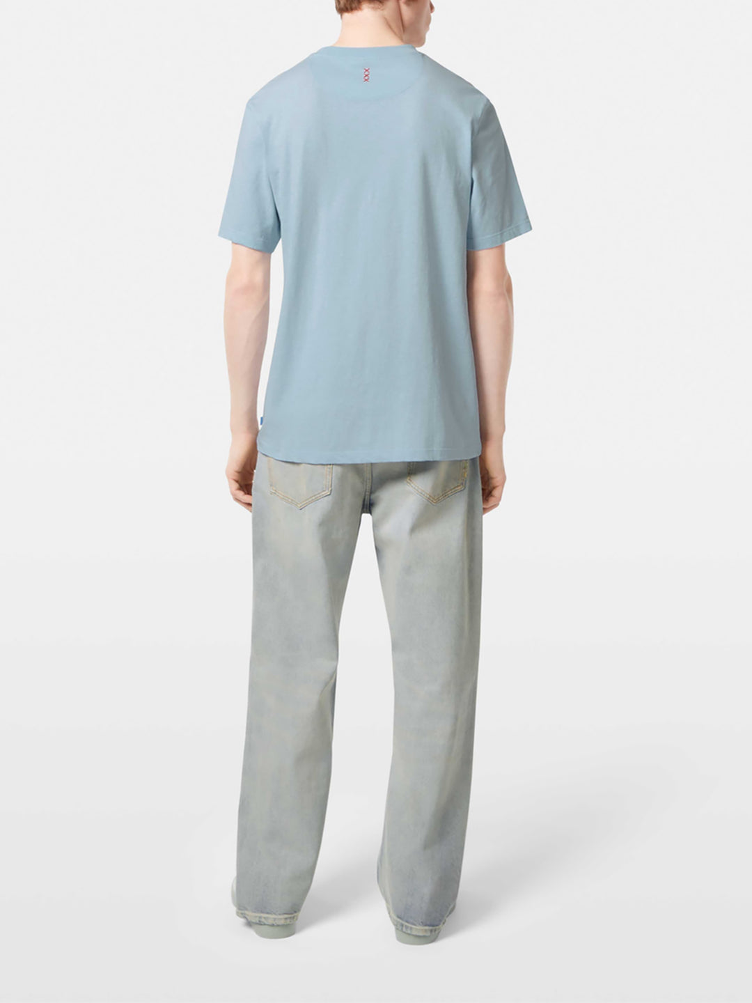 Scotch & Soda 3 Crosses Cotton-Linen Blend Tee in Shirting Blue | Buster McGee