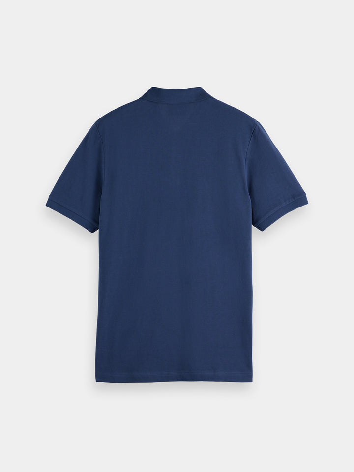 Scotch & Soda Logo Pique Polo Shirt in Atlantic Blue | Buster McGee