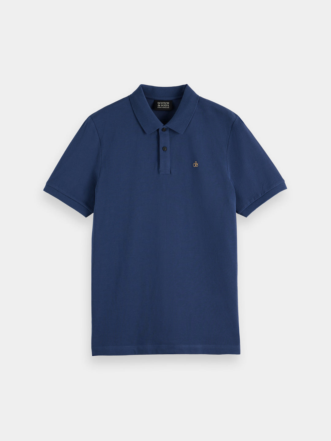 Scotch & Soda Logo Pique Polo Shirt in Atlantic Blue | Buster McGee