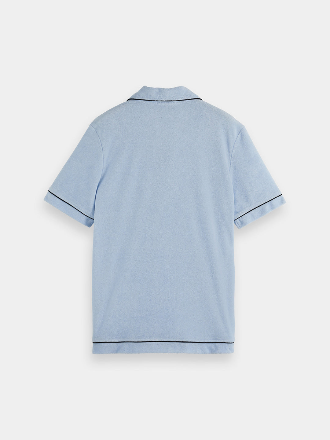 Scotch & Soda Relaxed Fit Towelling Polo Shirt in Light Shirting Blue | Buster McGee