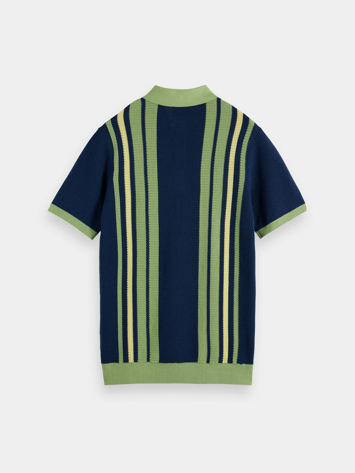 Scotch & Soda Structured Knitted Polo in Atlantic Blue | Buster McGee