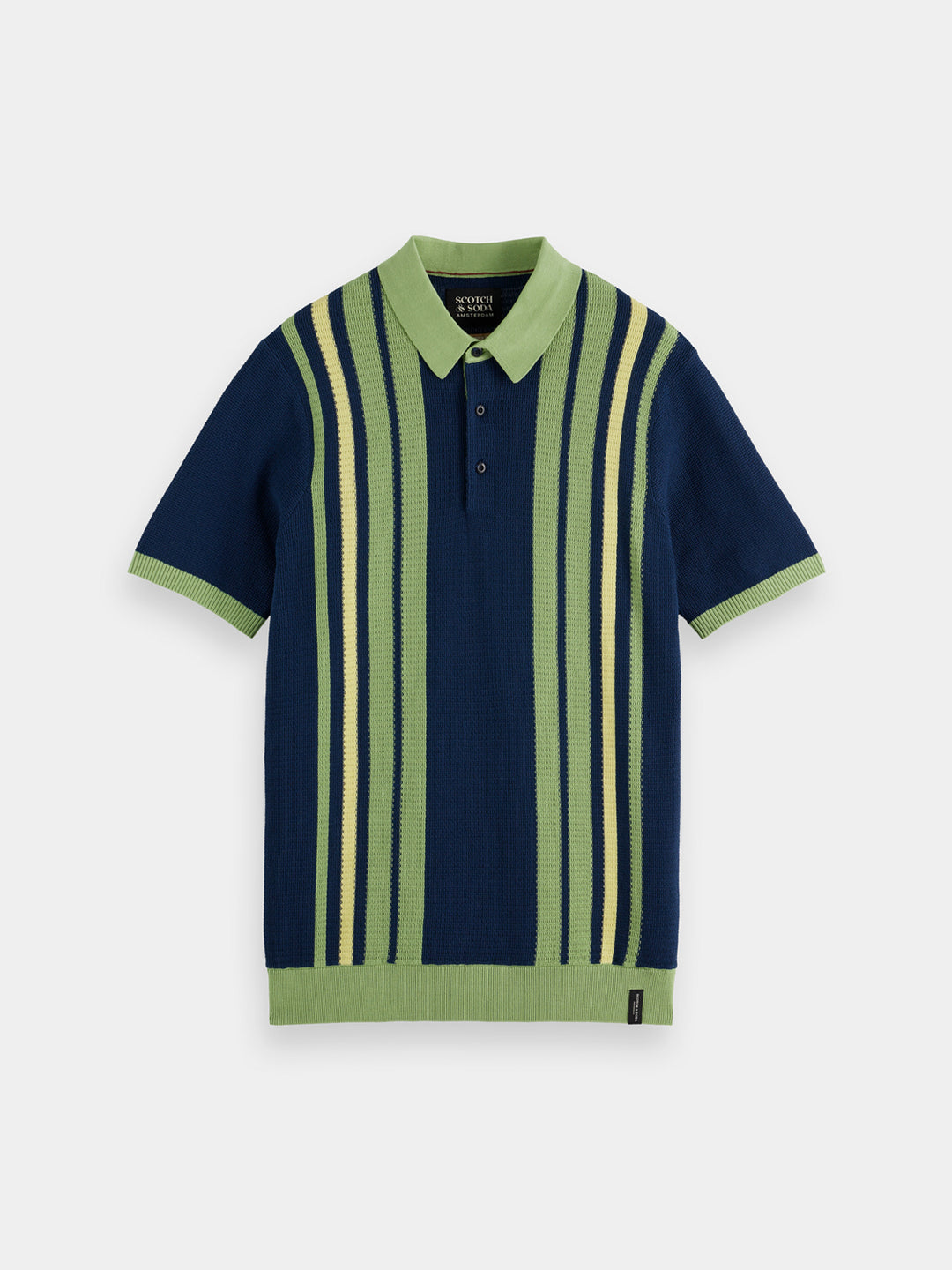 Scotch & Soda Structured Knitted Polo in Atlantic Blue | Buster McGee