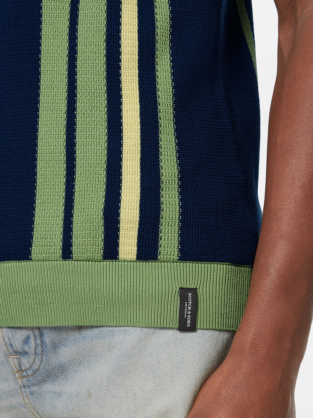 Scotch & Soda Structured Knitted Polo in Atlantic Blue | Buster McGee