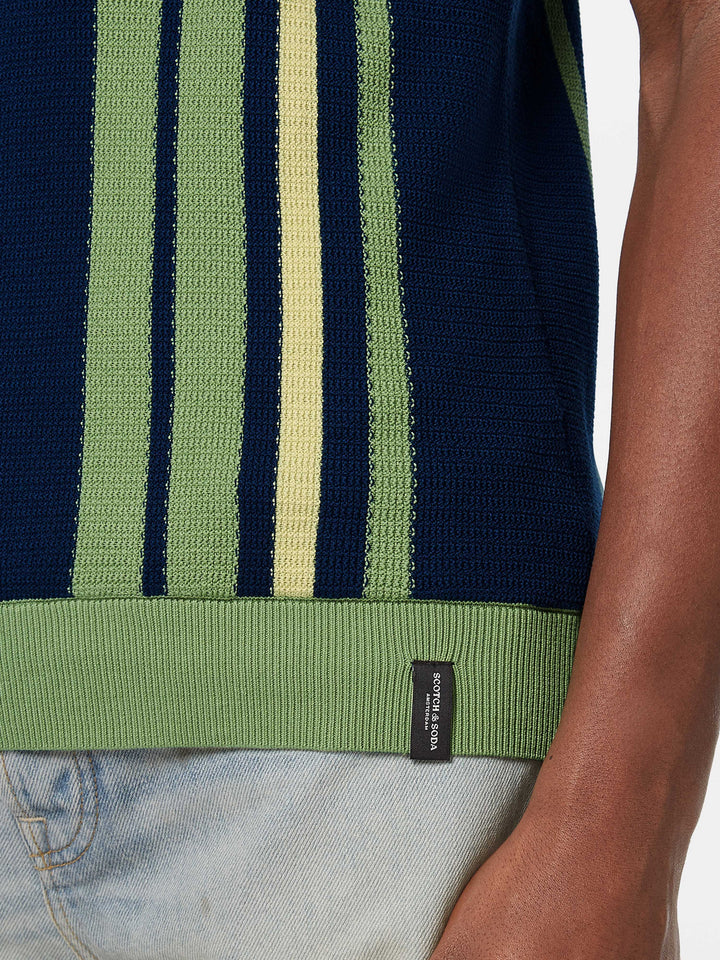 Scotch & Soda Structured Knitted Polo in Atlantic Blue | Buster McGee