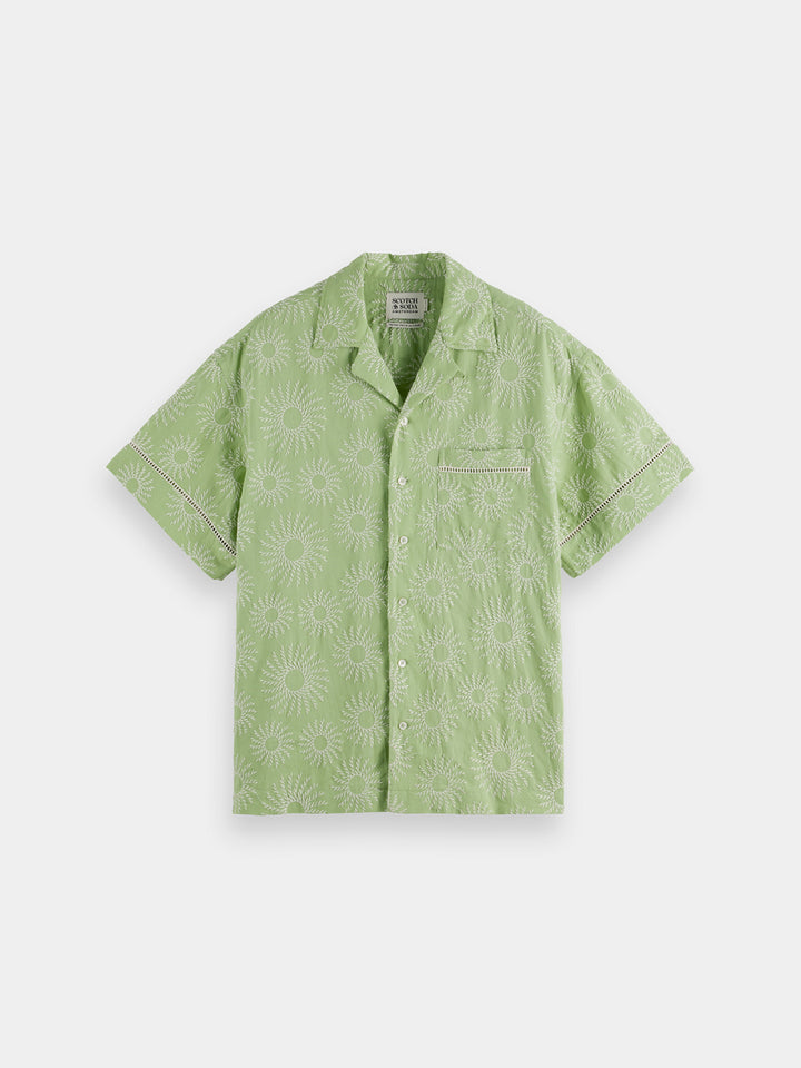 Scotch & Soda Embroidered SS Shirt in Pistachio | Buster McGee