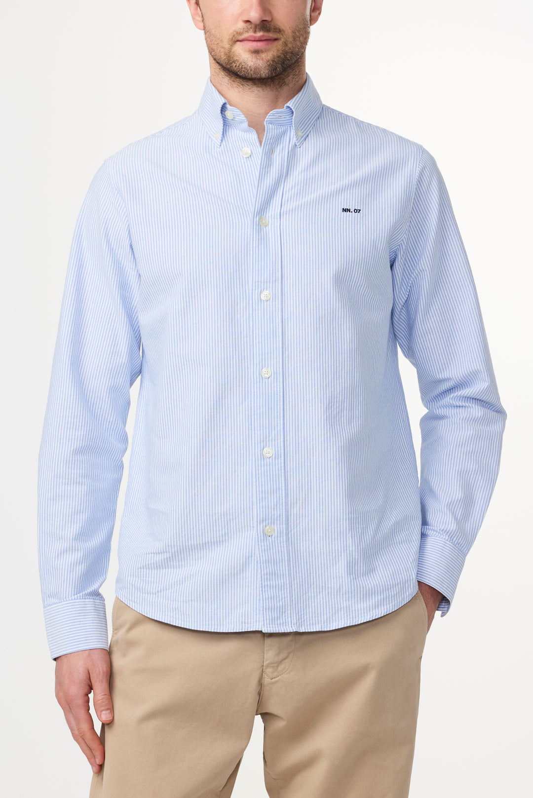 NN07 Colby BD 5910 Longsleeve Shirt in Blue Stripe | Buster McGee