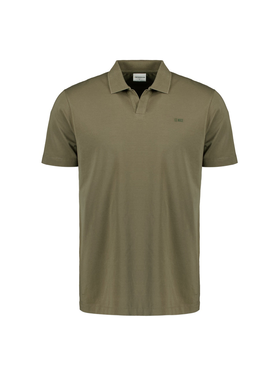 No Excess Solid Stretch V Neck Polo in Dark Moss | Buster McGee