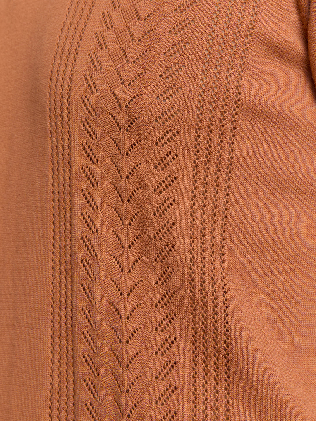 No Excess Short Sleeve Knitted Jacquard Polo in Caramel | Buster McGee