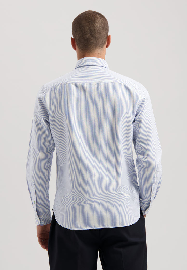 DSTREZZED Oliver Longsleeve Shirt in Navy/White Stripe | Buster McGee