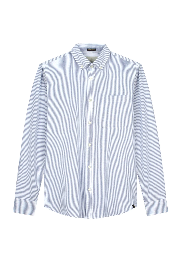 DSTREZZED Oliver Longsleeve Shirt in Navy/White Stripe | Buster McGee