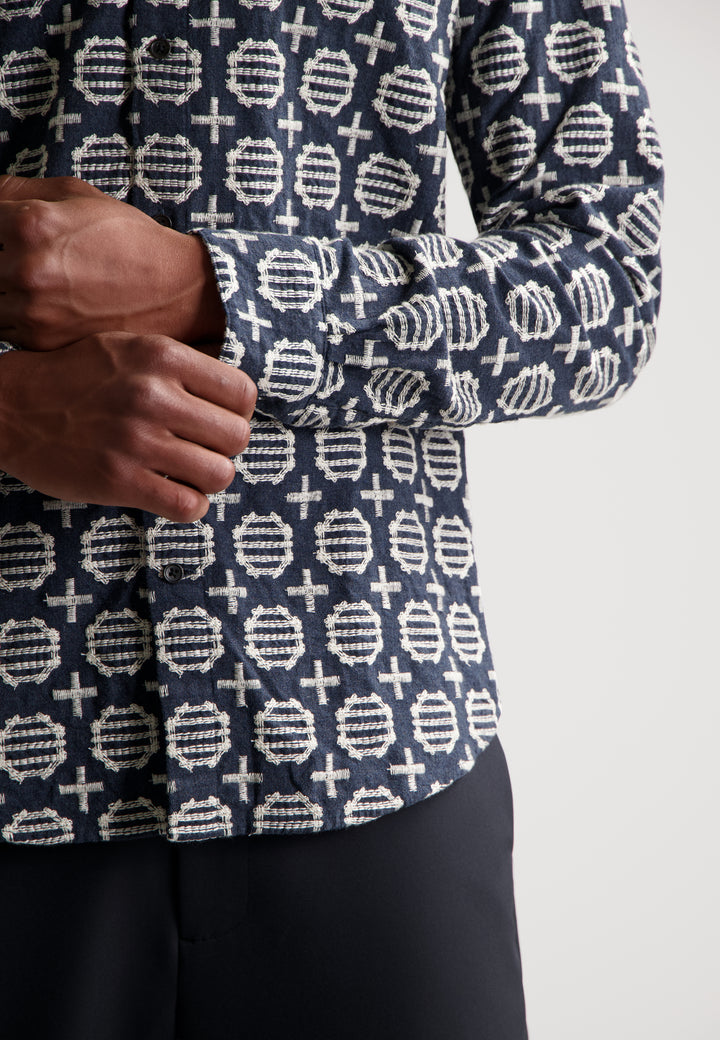 DSTREZZED Ray Longsleeve Shirt in Collegiate Blue | Buster McGee