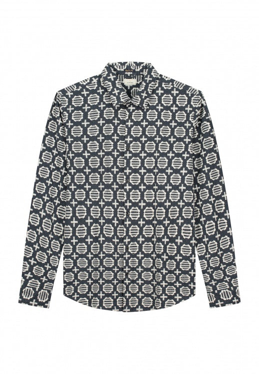 DSTREZZED Ray Longsleeve Shirt in Collegiate Blue | Buster McGee