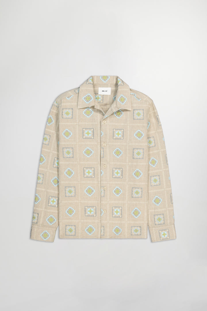 NN07 Julio 5398 LS NO PKT Overshirt in Oatmeal | Buster McGee