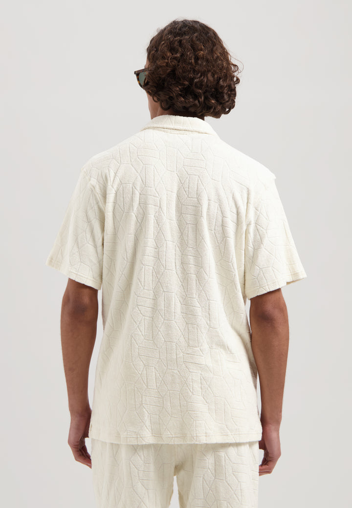 Dstrezzed Myron Jacquard Towelling Shirt in Offwhite | Buster McGee