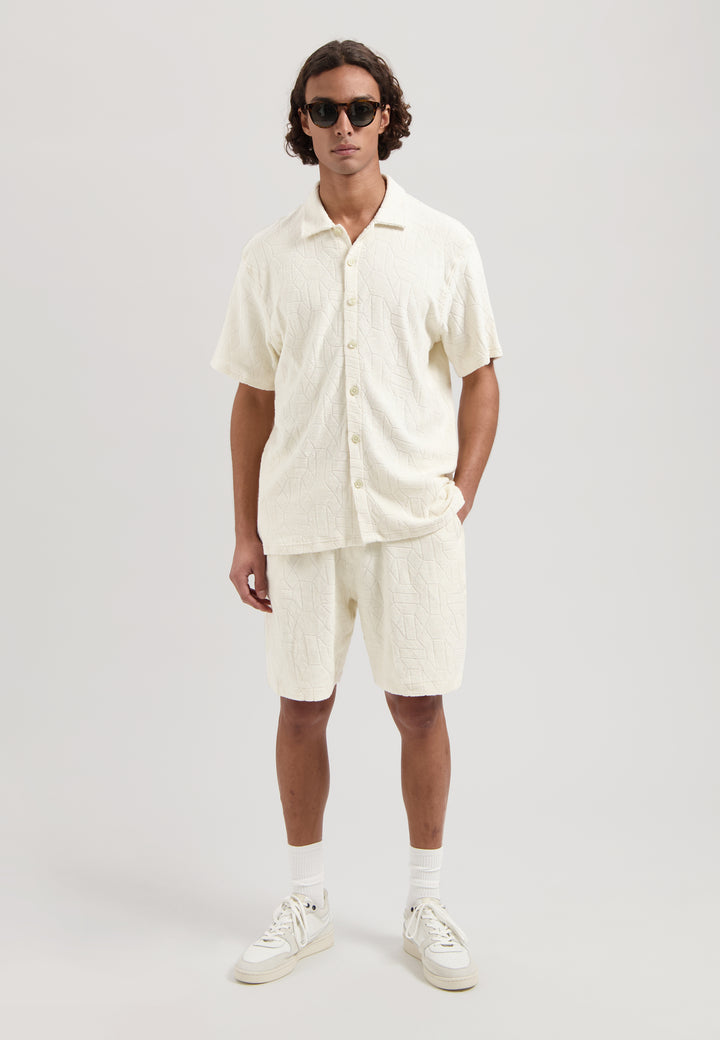 Dstrezzed Myron Jacquard Towelling Shirt in Offwhite | Buster McGee