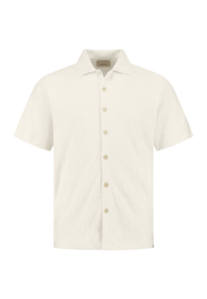 Dstrezzed Myron Jacquard Towelling Shirt in Offwhite | Buster McGee