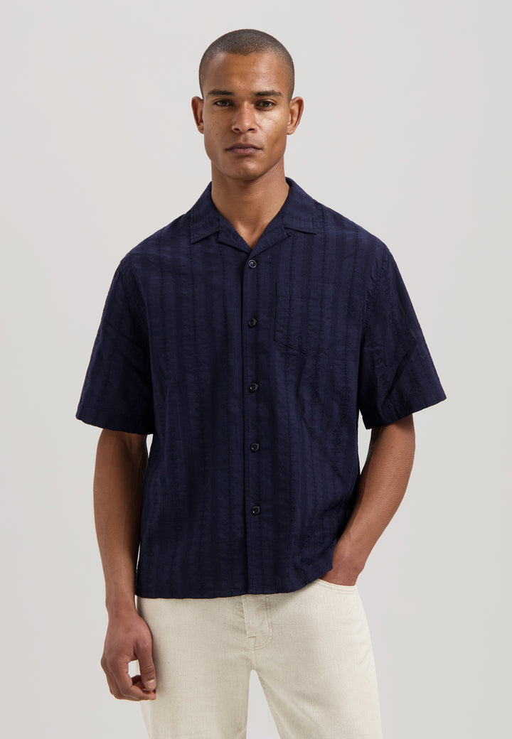 Dstrezzed Sirius Resort Shirt in Dark Navy | Buster McGee