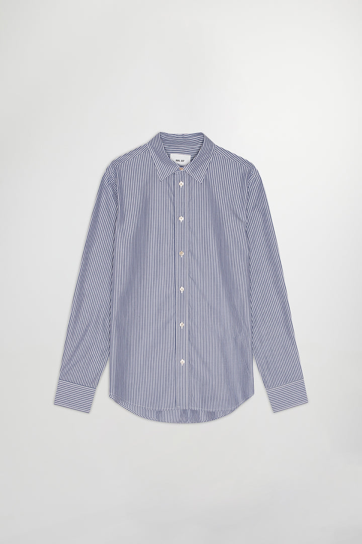 NN07 Colby 5329 Longsleeve Shirt in Navy Stripe | Buster McGee