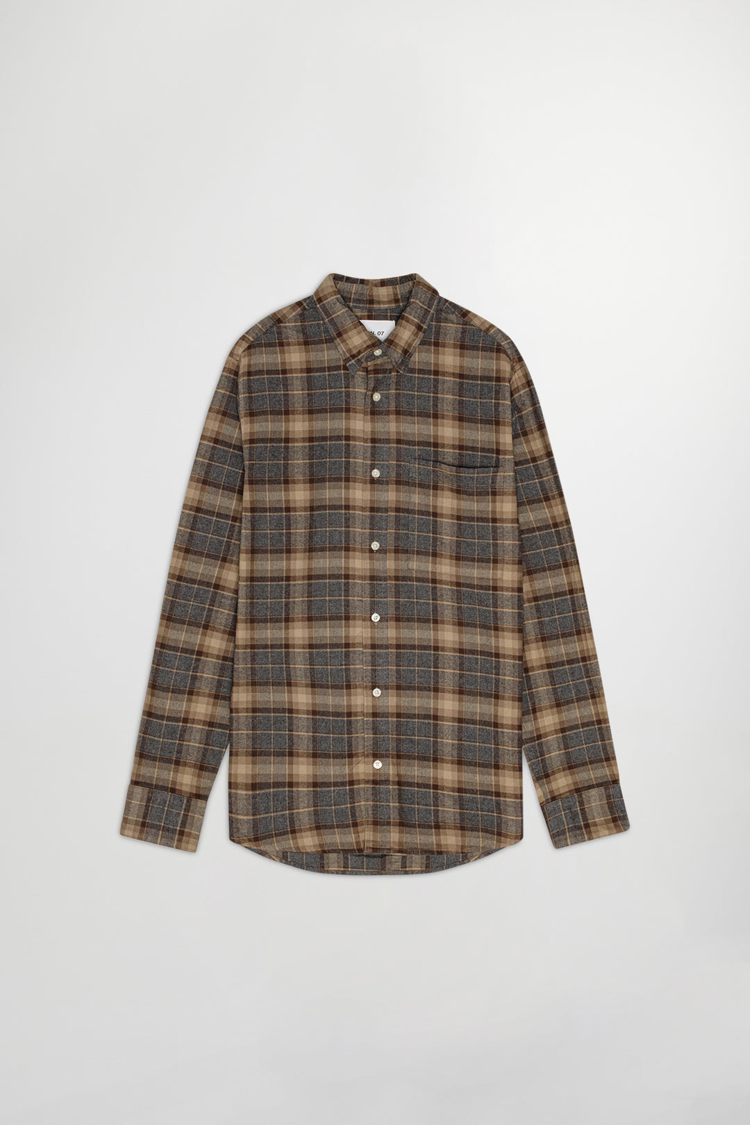 NN07 Deon 5465 Cotton Shirt in Brown Check | Buster McGee