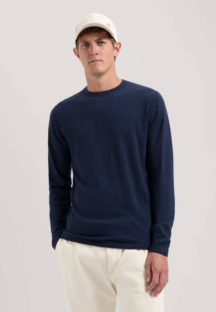 DSTREZZED Gage Cotton Crewneck in Dark Navy | Buster McGee