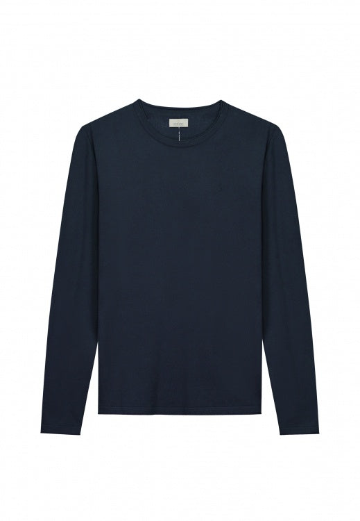 DSTREZZED Gage Cotton Crewneck in Dark Navy | Buster McGee