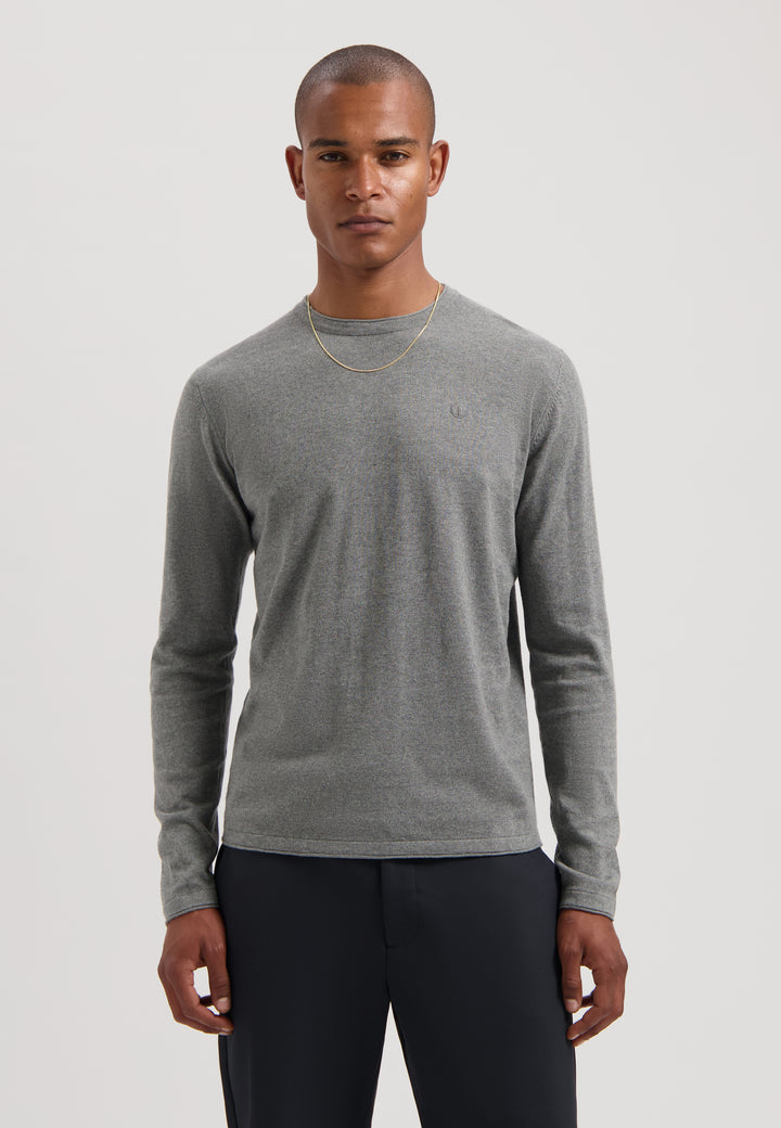 DSTREZZED Gage Cotton Crewneck in Grey Melange | Buster McGee