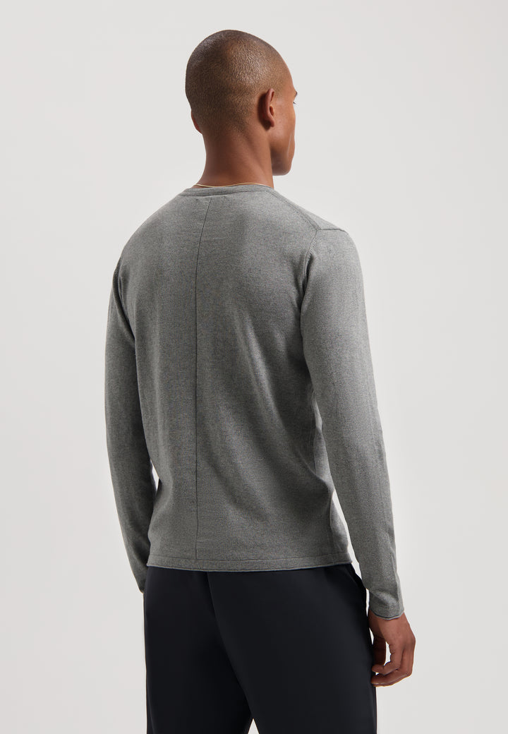 DSTREZZED Gage Cotton Crewneck in Grey Melange | Buster McGee