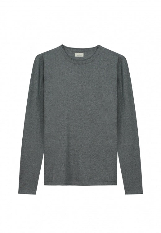 DSTREZZED Gage Cotton Crewneck in Grey Melange | Buster McGee