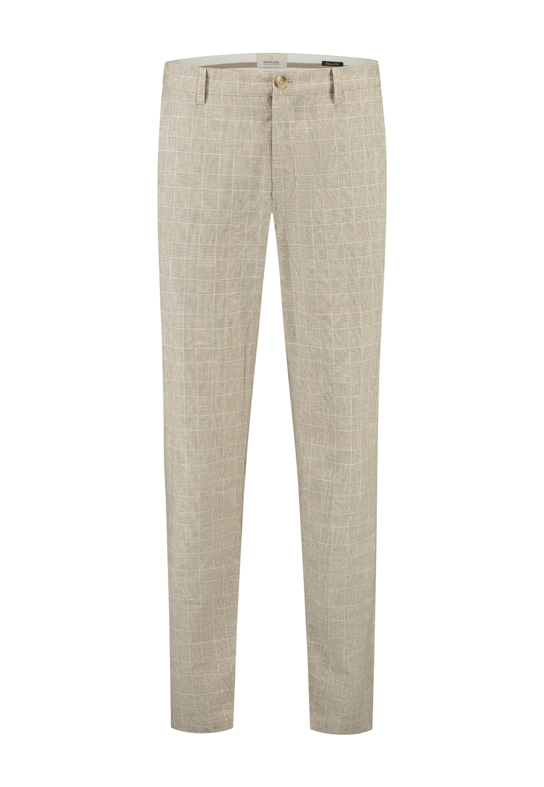 Dstrezzed Logan Check Linen Pants in Timber Wolf | Buster McGee