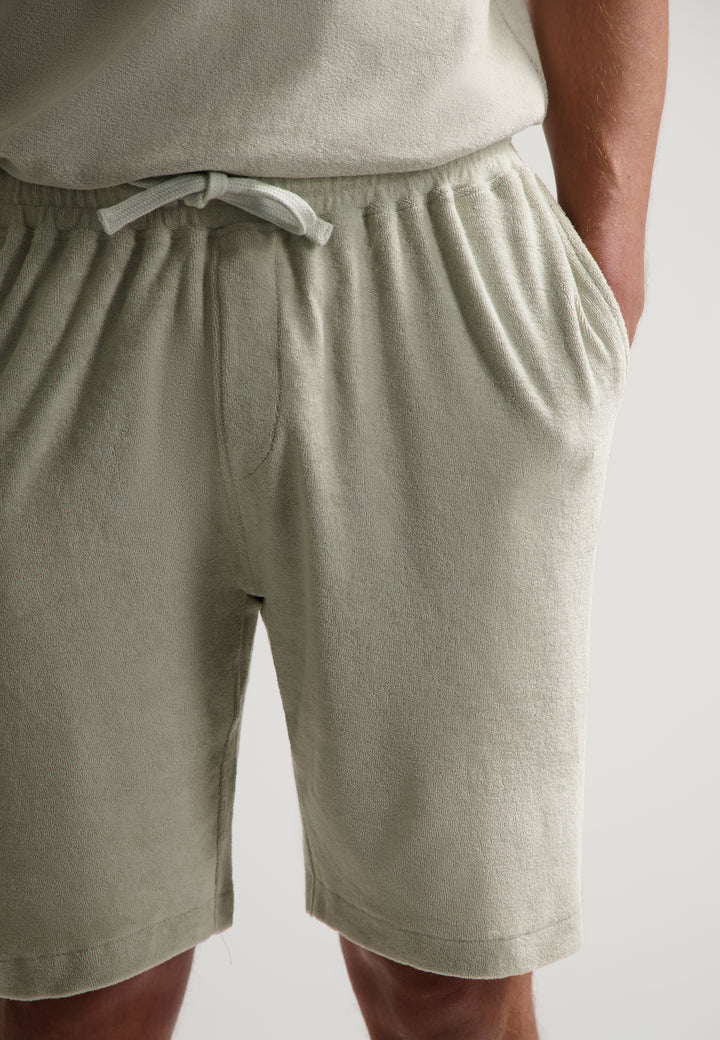 Dstrezzed Logan Towelling Shorts in Silver Birch | Buster McGee