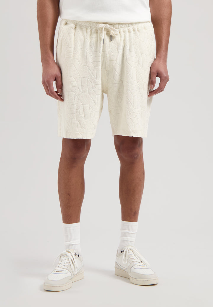 Dstrezzed Logan Shorts Jaquard Towelling in Offwhite | Buster McGee