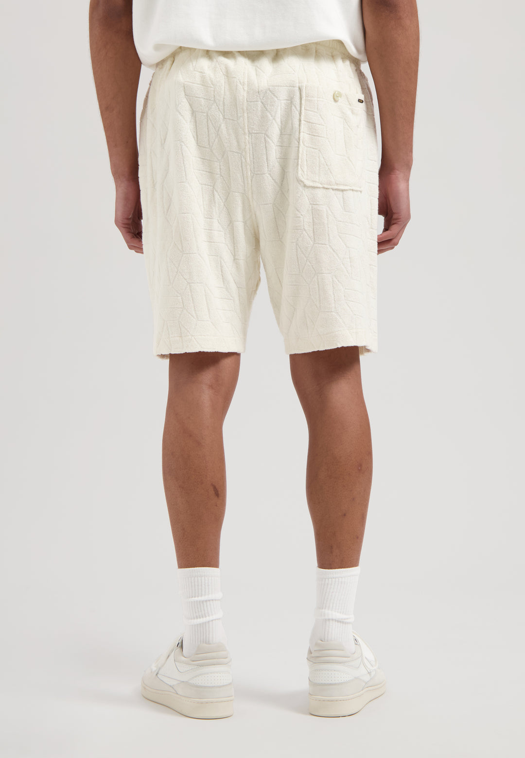 Dstrezzed Logan Shorts Jaquard Towelling in Offwhite | Buster McGee