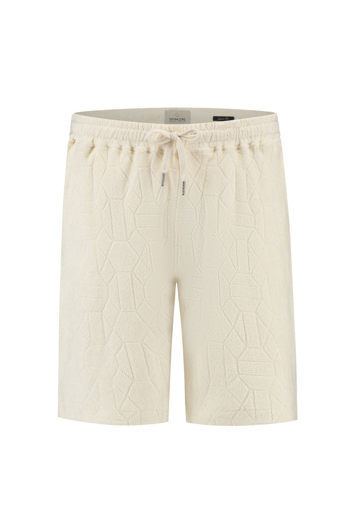 Dstrezzed Logan Shorts Jaquard Towelling in Offwhite | Buster McGee