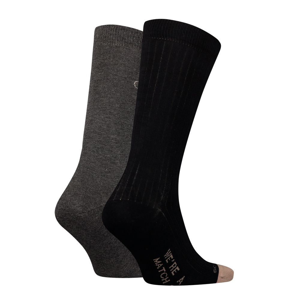 Classic Ribbed Socks 2 Pack in Black | Buster McGee