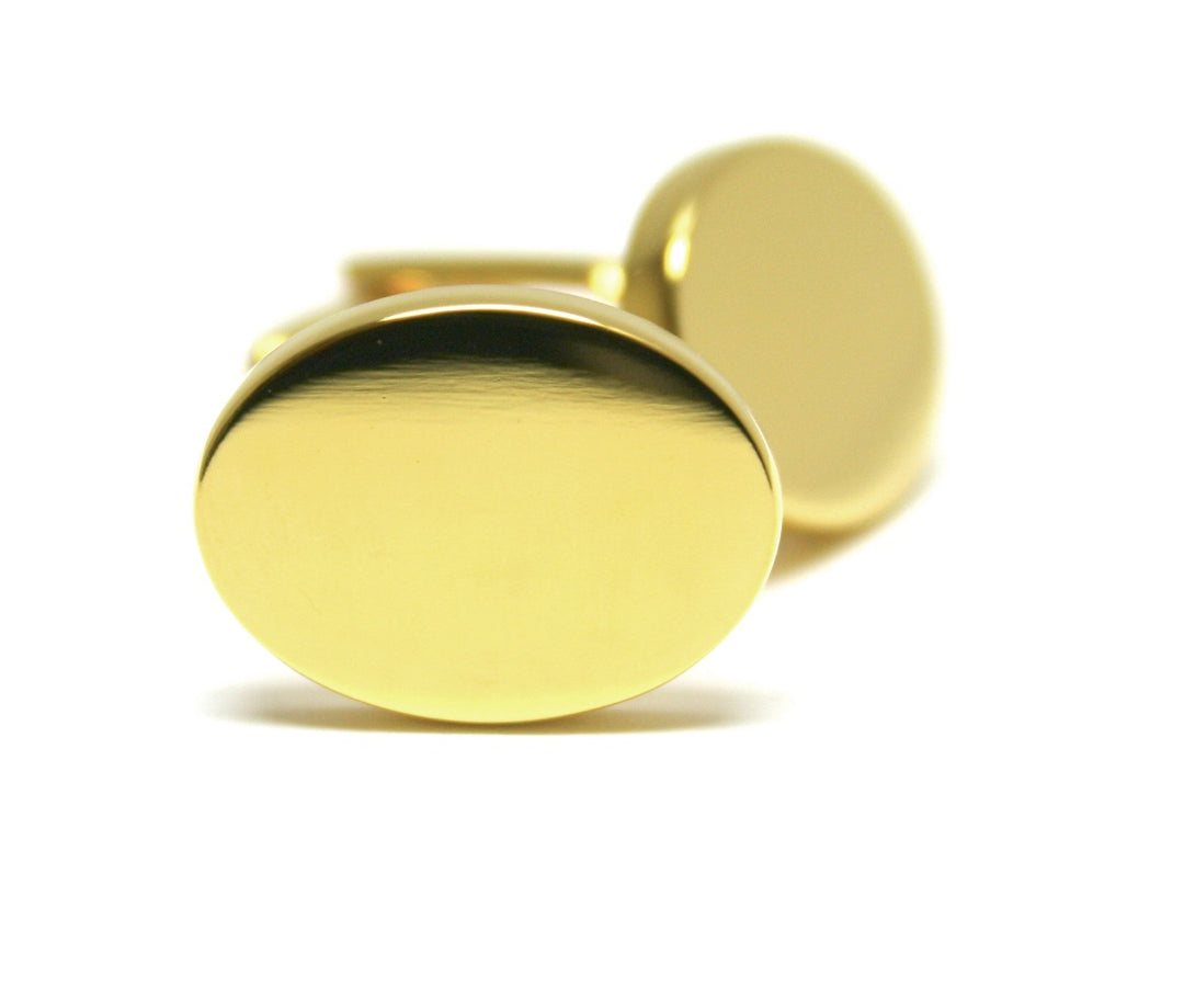 Fellini Plain Gold Oval Cufflinks | Buster McGee