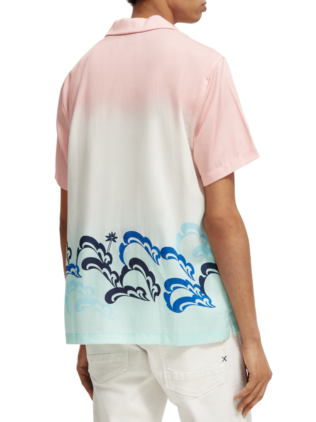 Printed Born to Love Camp Shirt in Pink Gradient | Buster McGee