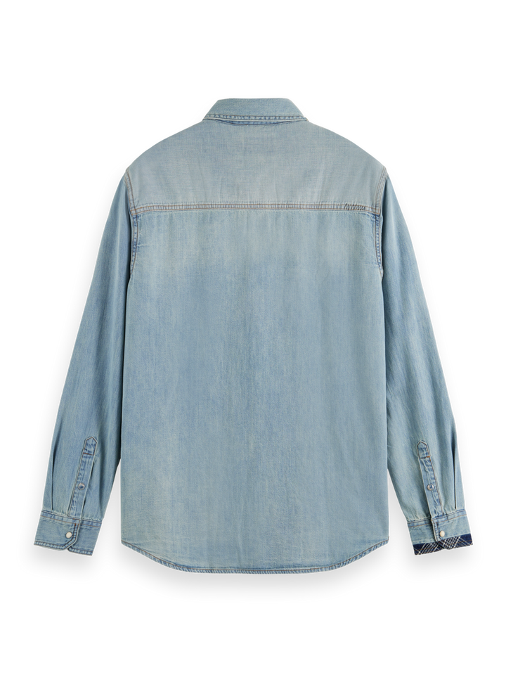 Washed Indigo Patchwork Western Shirt | Buster McGee