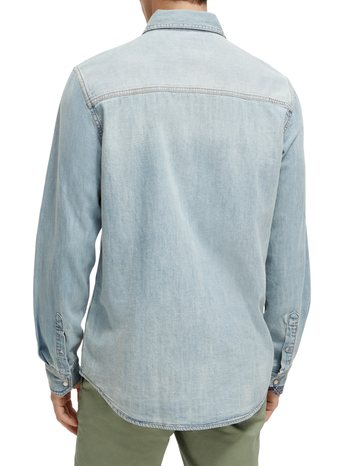 Washed Indigo Patchwork Western Shirt | Buster McGee
