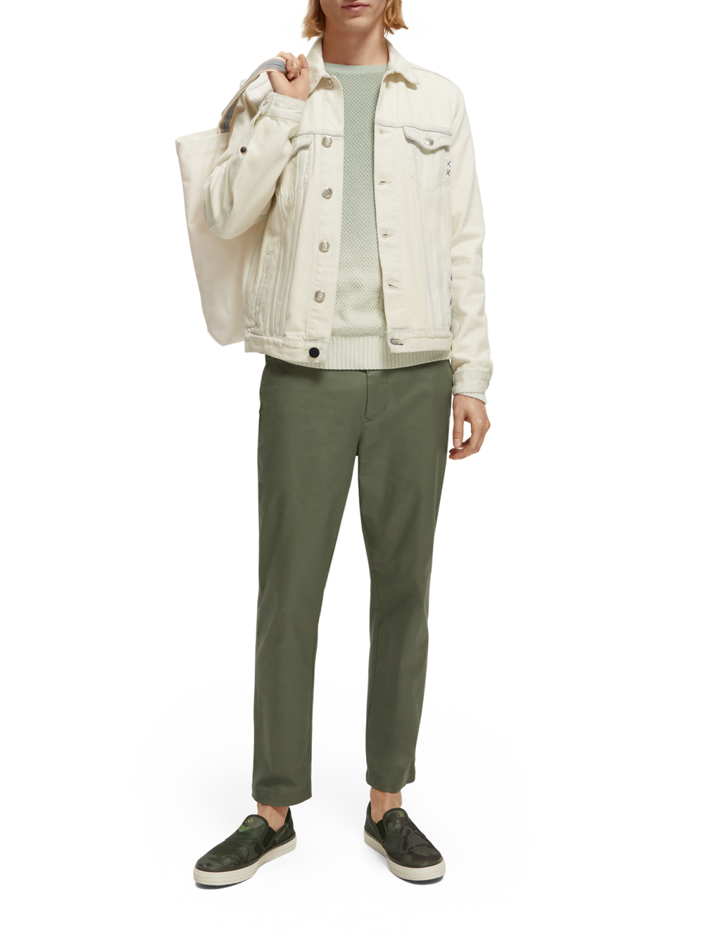 The Drift Organic Cotton Blend Twill Chino in Army | Buster McGee