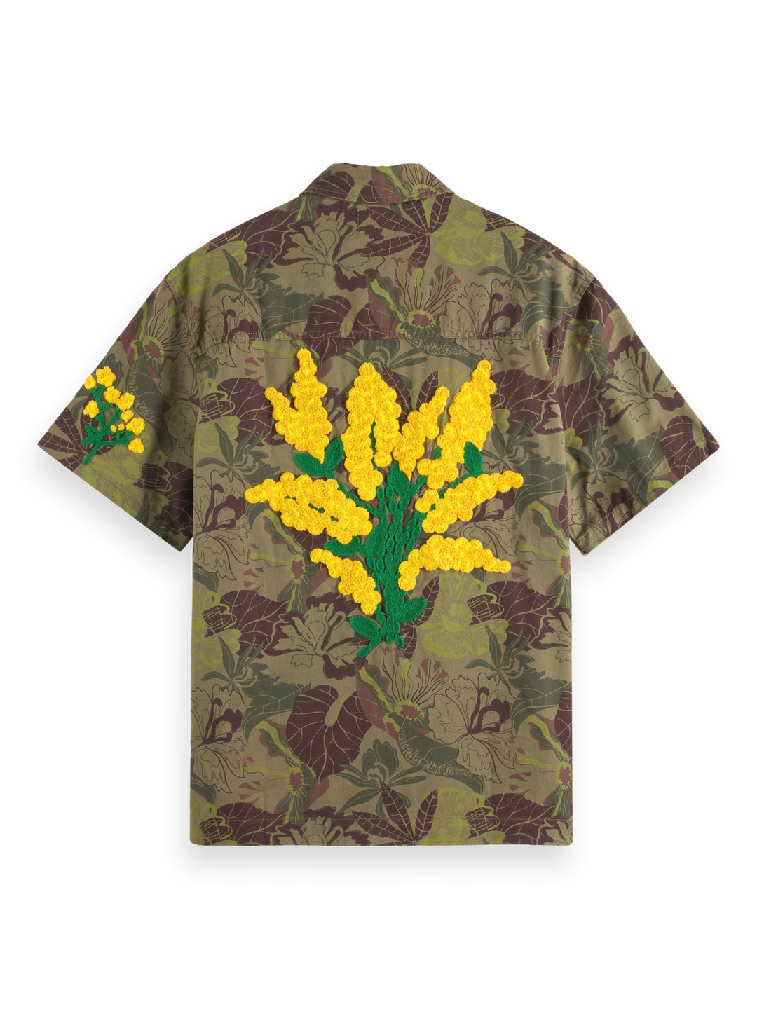 Printed Twill Shirt with Camo Floral Embroidery | Buster McGee