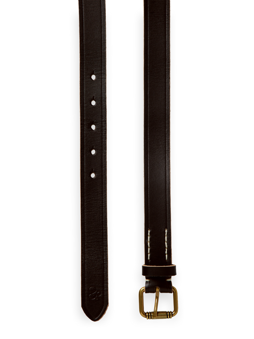 Leather Belt with Raw Edge in Black | Buster McGee