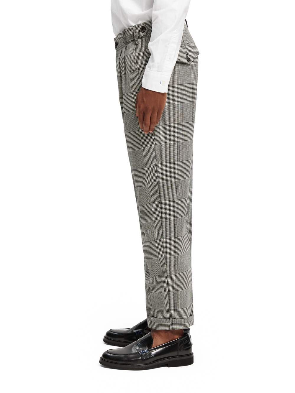 Loose Tapered-Fit Pleated Check Chino | Buster McGee