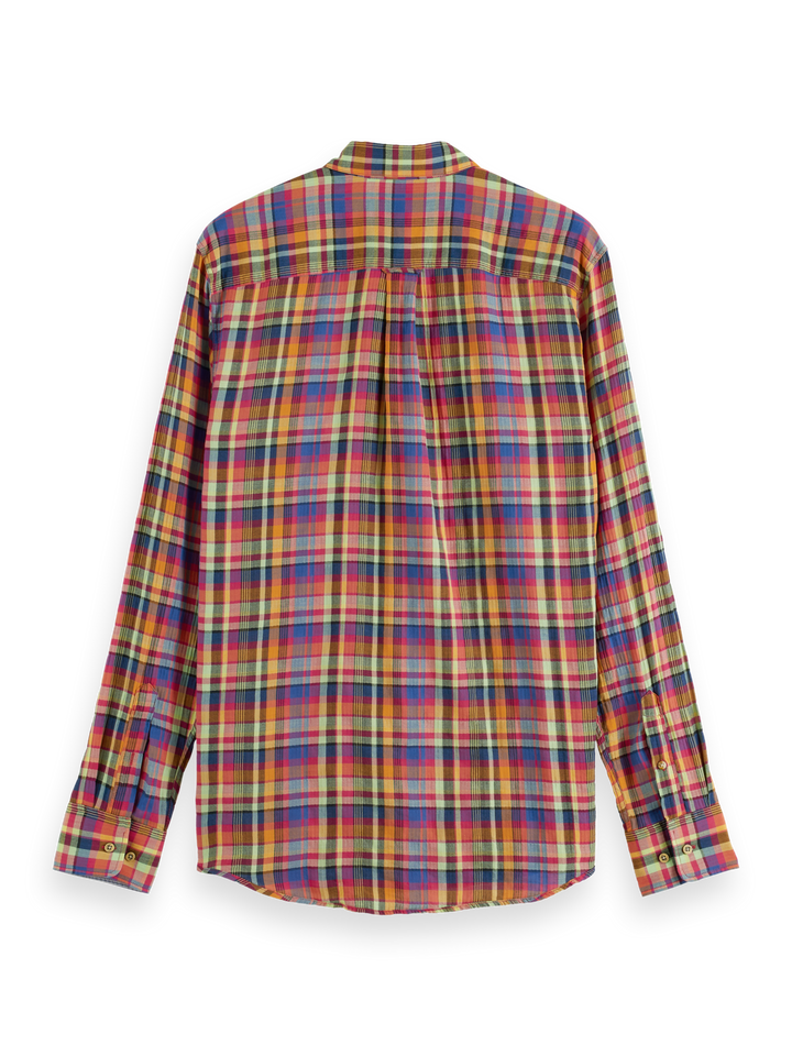 Lightweight Seersucker Shirt in Red Multi Check | Buster McGee
